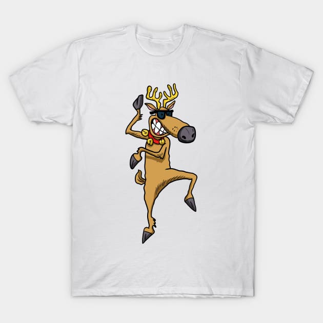 Dancing Reindeer T-Shirt by tabslabred